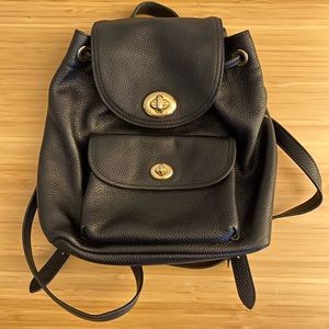 Coach mini leather backpack black